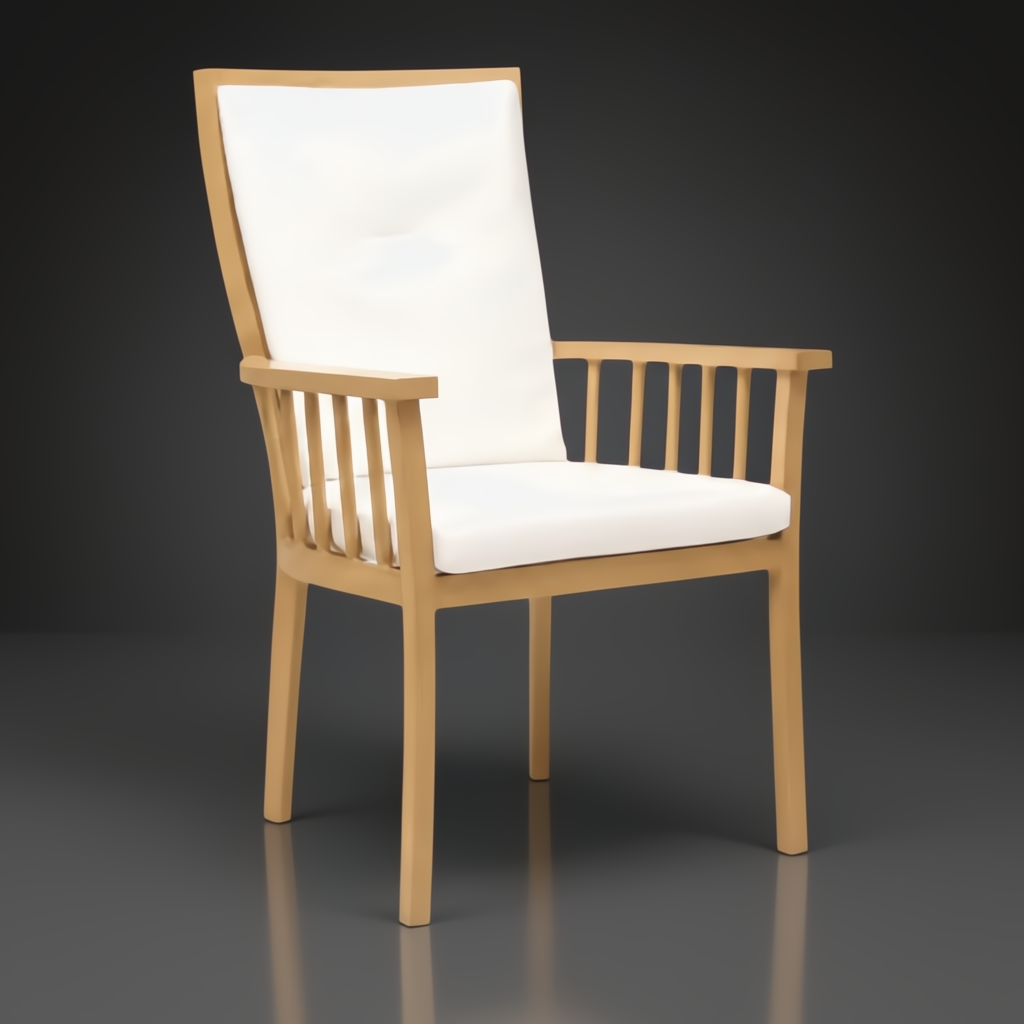 Surya Cape Town outdoor dining chair with white Sunbrella cushions and wheat hand-painted aluminum base.