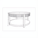 Surya Rosemary coffee table, 17"H x 32"W x 32"D, with a round top and base, and vertical fluted sides.