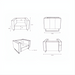Line drawing of the Surya Dylan Accent Chair, showing its dimensions from front, side, top, and angled views.