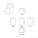 Technical drawing of the Surya Brax End Table, showing 22.5"H x 16"W x 16"D dimensions from multiple views.