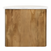 Surya Piestra end table with white marble top and brown natural mango wood zigzag fluted base.