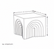 Line drawing of the Surya Arwyn Bunching Table, a 22" square end table with arched side details.