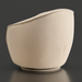 Beige polyester Surya Ariah swivel chair with a modern, rounded design and black iron base.