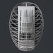 Silver Huum Drop 9KW sauna heater add-on with a sleek, oval-shaped stainless steel wire design.