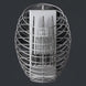 Silver Huum Drop 9KW sauna heater add-on with a sleek, oval-shaped stainless steel wire design.