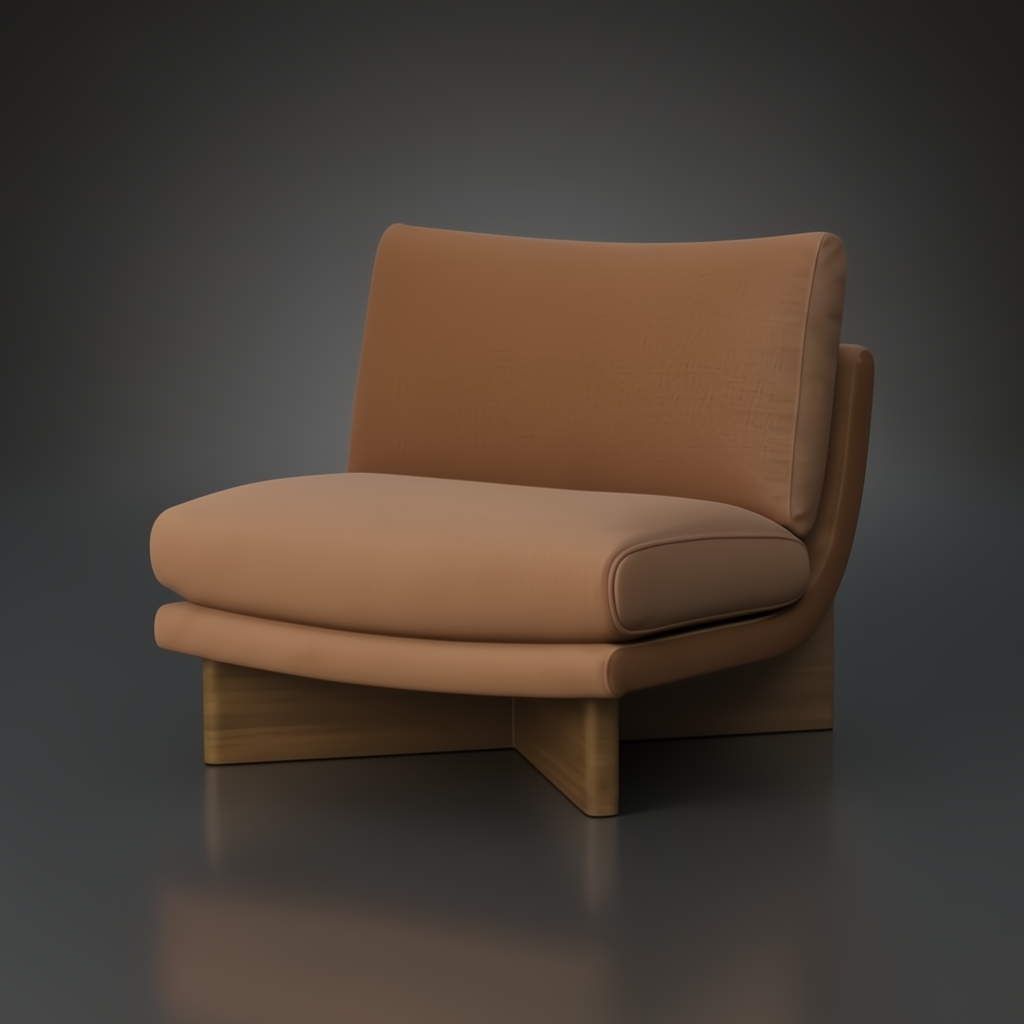 Surya Rosalia Accent Chair in burnt orange polyester, featuring a modern upholstered design and wooden base.