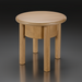 Surya Rondo End Table, a compact round brown natural mango wood table with four sturdy legs.