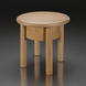 Surya Rondo End Table, a compact round brown natural mango wood table with four sturdy legs.