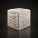 Modern square Surya Zander pouf in cream hair-on-hide, offering textured seating or an accent piece.