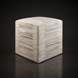 Modern square Surya Zander pouf in cream hair-on-hide, offering textured seating or an accent piece.