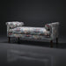 Surya Aneesa Bench, 60" wide indoor bench with a brown rubber wood base and floral upholstered fabric.