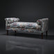 Surya Aneesa Bench, 60" wide indoor bench with a brown rubber wood base and floral upholstered fabric.