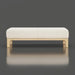 Light beige polyester bench with a simple, polished design and a beige stained red oak base.