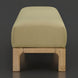 Surya Bradly Bench with olive polyester upholstery and brown-stained red oak base.