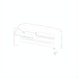 Technical drawing of the Surya Hermosa Dresser, showing its wide profile and six drawers.