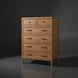 Surya Hermosa brown painted oak veneer dresser with six soft-close drawers and decorative trim.