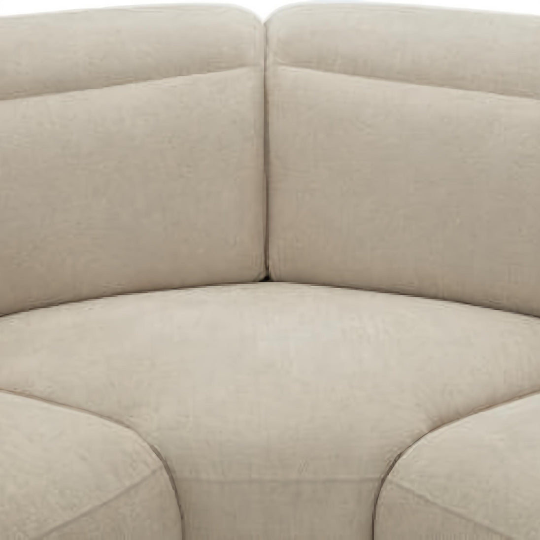 Close-up of a beige polyester Surya Lloyd Power Sectional with foam cushions and a clean, functional design.