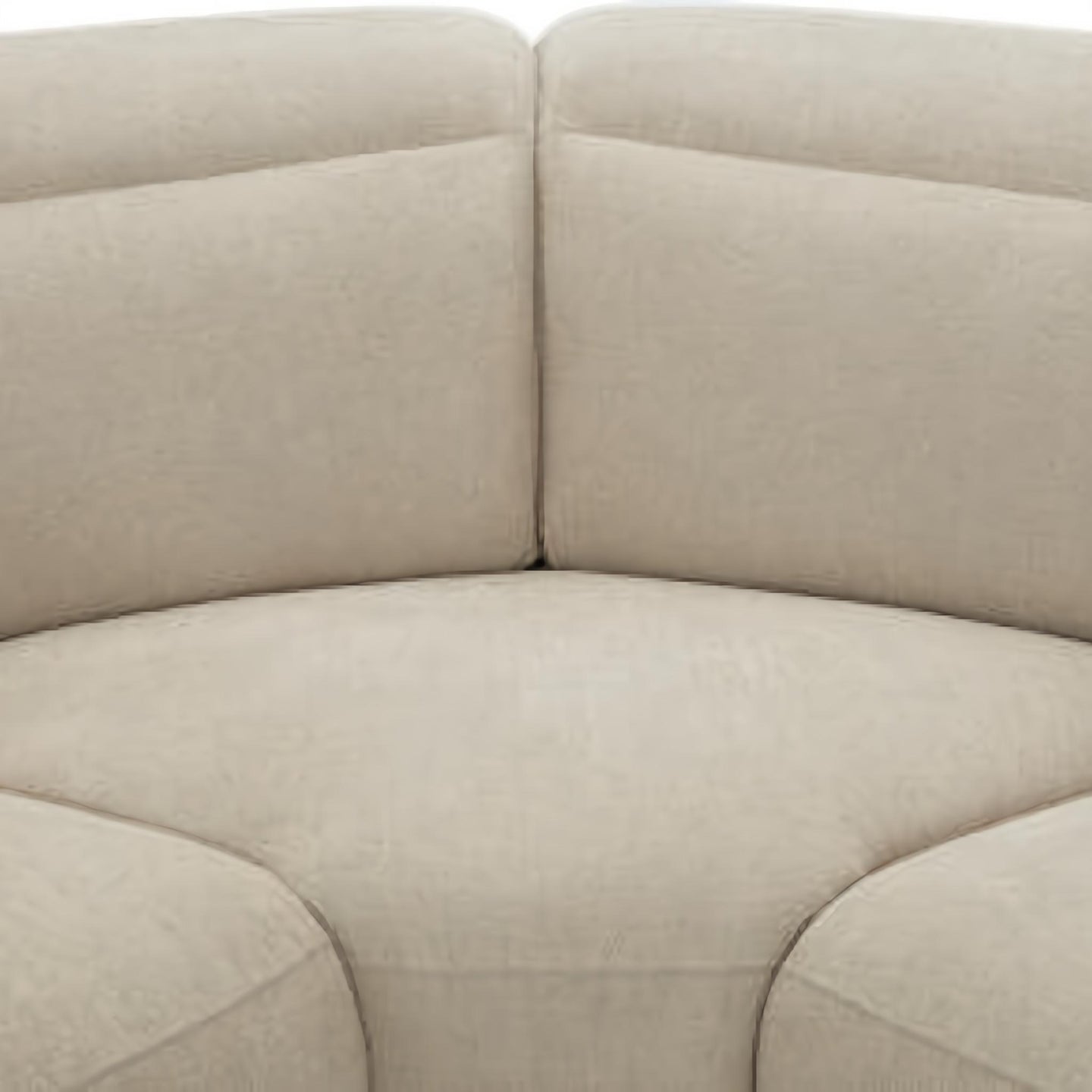Close-up of a beige polyester Surya Lloyd Power Sectional with foam cushions and a clean, functional design.