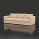 Surya Braydee sofa, 99" wide, with light brown 100% polyester upholstery and a relaxed skirted design.