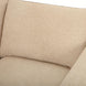 Close-up of a textured beige polyester sofa cushion, showing its plush, inviting surface.