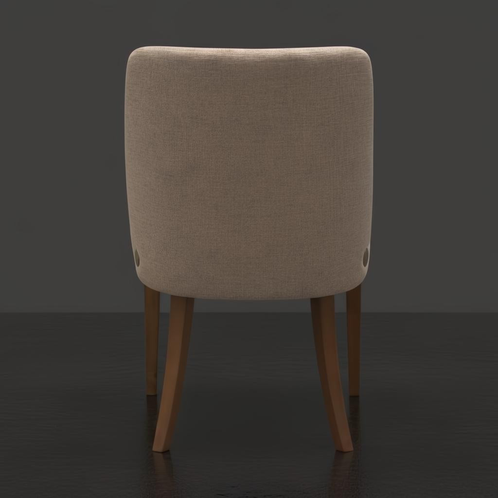 Surya Brooke Dining Chair, medium brown upholstered back with wheat-finished beechwood legs.