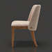 Surya Brooke dining chair with medium brown polyester upholstery and wheat beechwood base.