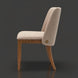 Surya Brooke dining chair with medium brown polyester upholstery and wheat beechwood base.