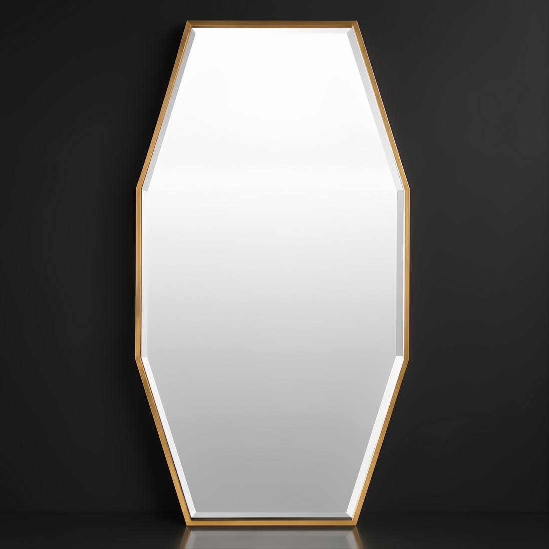 Surya Adams ADA-3001 wall mirror with an antiqued gold iron frame and beveled glass.
