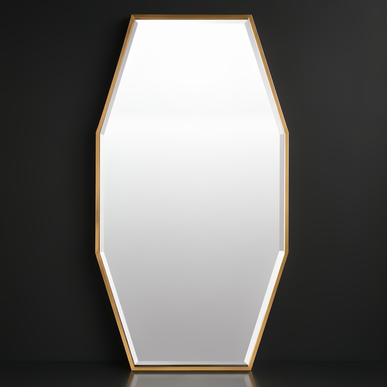 Surya Adams ADA-3001 wall mirror with an antiqued gold iron frame and beveled glass.