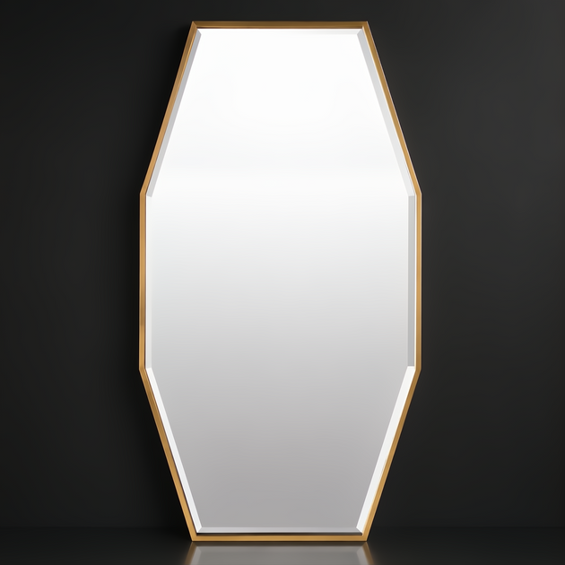 Surya Adams ADA-3001 wall mirror with an antiqued gold iron frame and beveled glass.