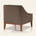 Surya Casey accent chair, dark brown recycled fabric upholstery, rubber wood base, 32"H x 32"W x 34"D.