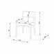 Line drawing of the Surya Chia Dining Chair with brown stained ash wood base and polyurethane foam cushion.