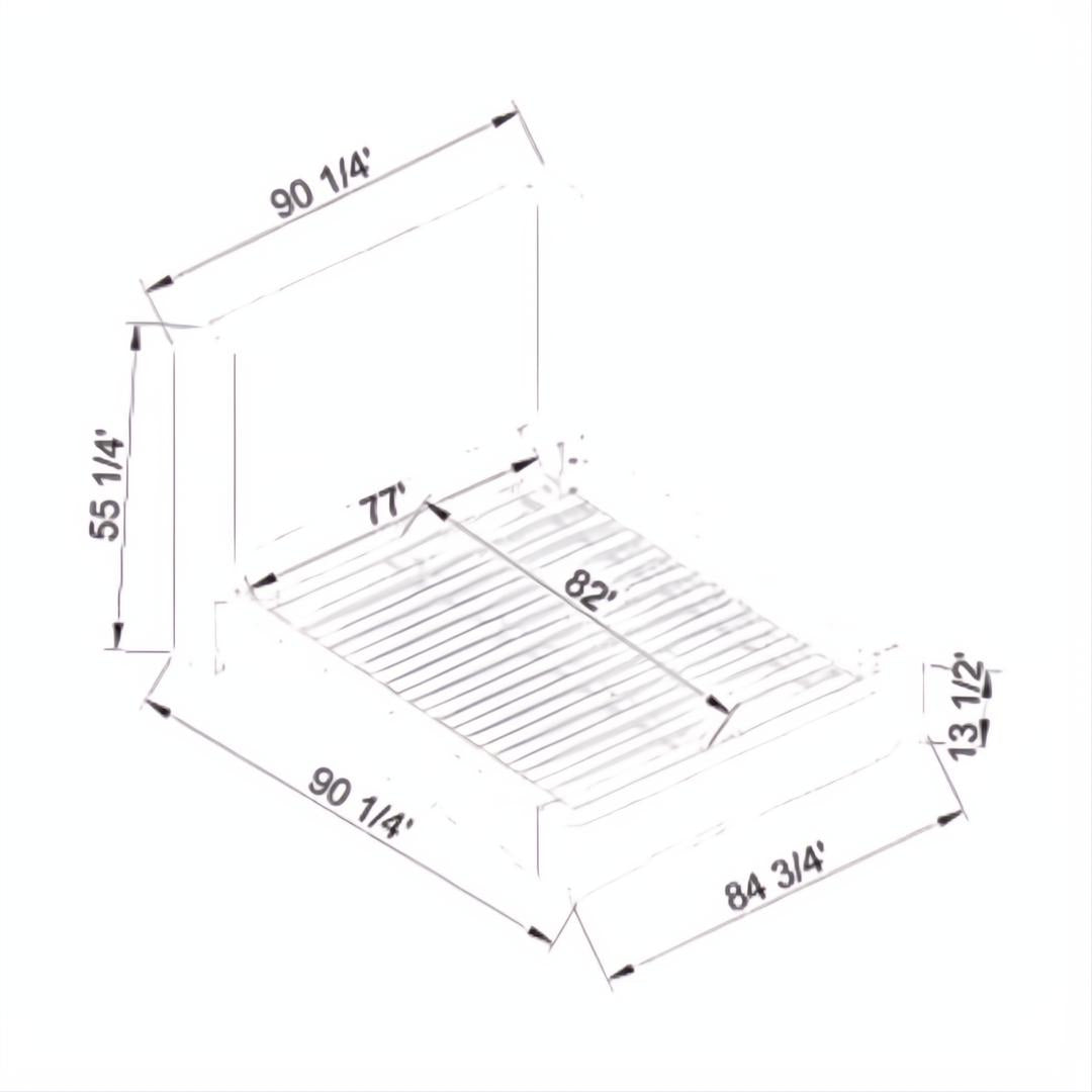 Diagram of a King size Surya Covina Upholstered Bed with dimensions for length, width, and height.