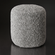Light grey textured Surya Mohave pouf with a durable polyester top and soft cotton base.