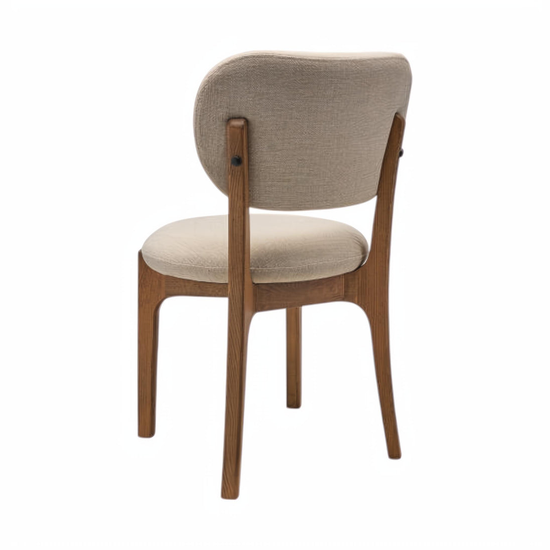 Surya Devin Dining Chair with cream polyester upholstery and wheat-colored beechwood base.