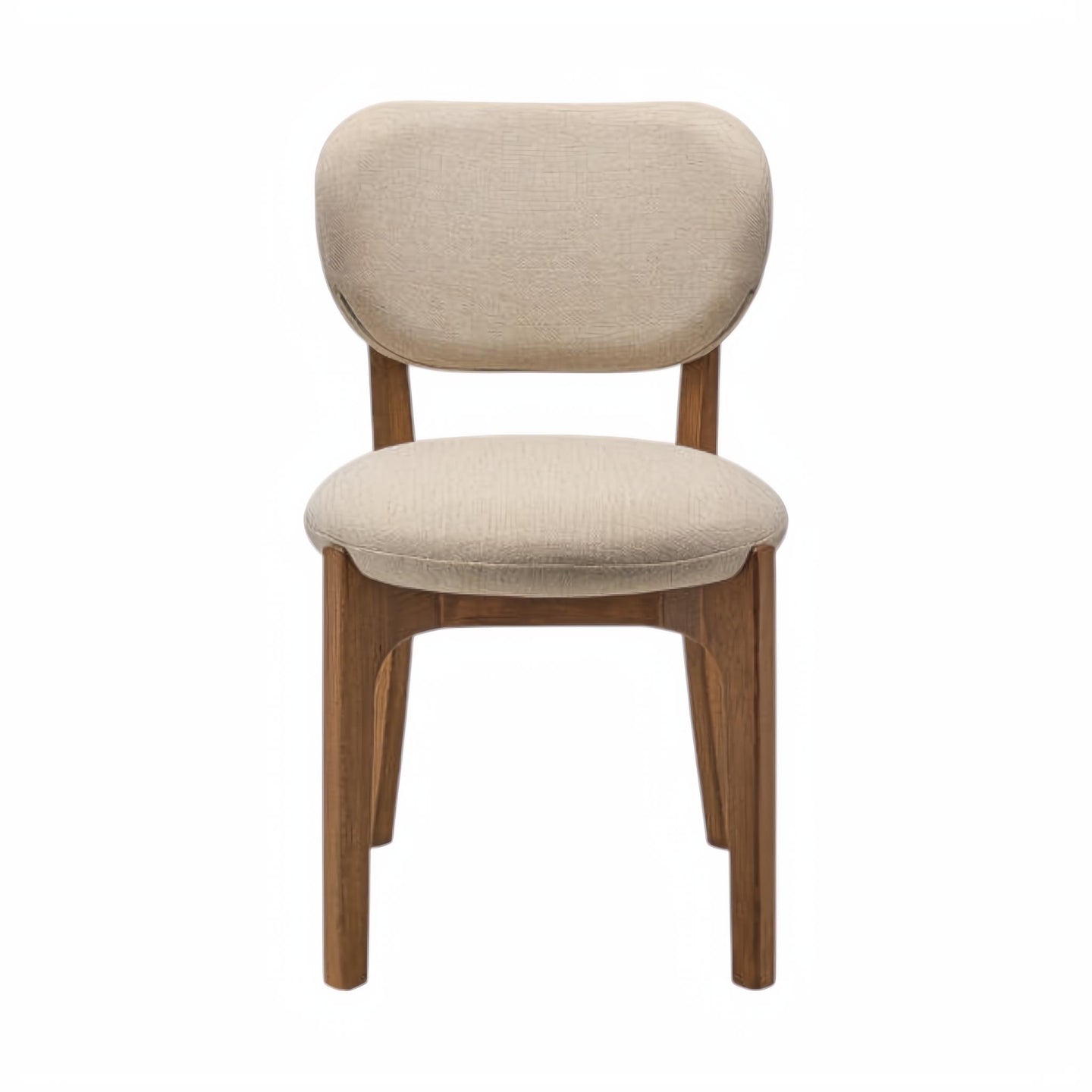 Surya Devin dining chair with cream polyester upholstery and wheat-colored beechwood base.