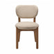 Surya Devin dining chair with cream polyester upholstery and wheat-colored beechwood base.