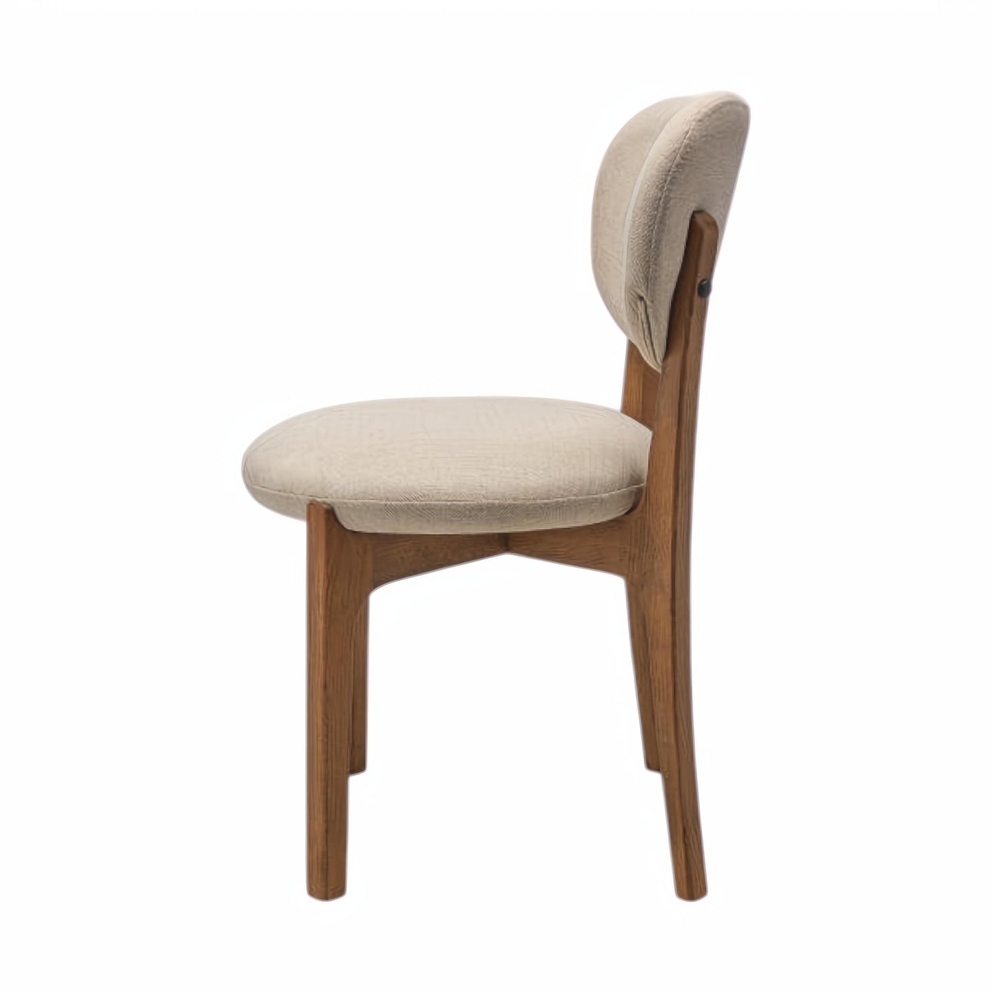 Surya Devin Dining Chair with cream polyester upholstery and wheat-colored beechwood base.