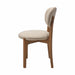 Surya Devin Dining Chair with cream polyester upholstery and wheat-colored beechwood base.
