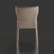 Surya Eric Dining Chair, light brown PVC upholstery, khaki iron base, armless, 32"H.
