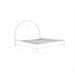 Line drawing of the Surya Elipse Upholstered Bed, showing its arched headboard, structured base, and dimensions.