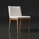 Surya Joanne dining chair with off-white polyester upholstery and a wheat rubber wood base.