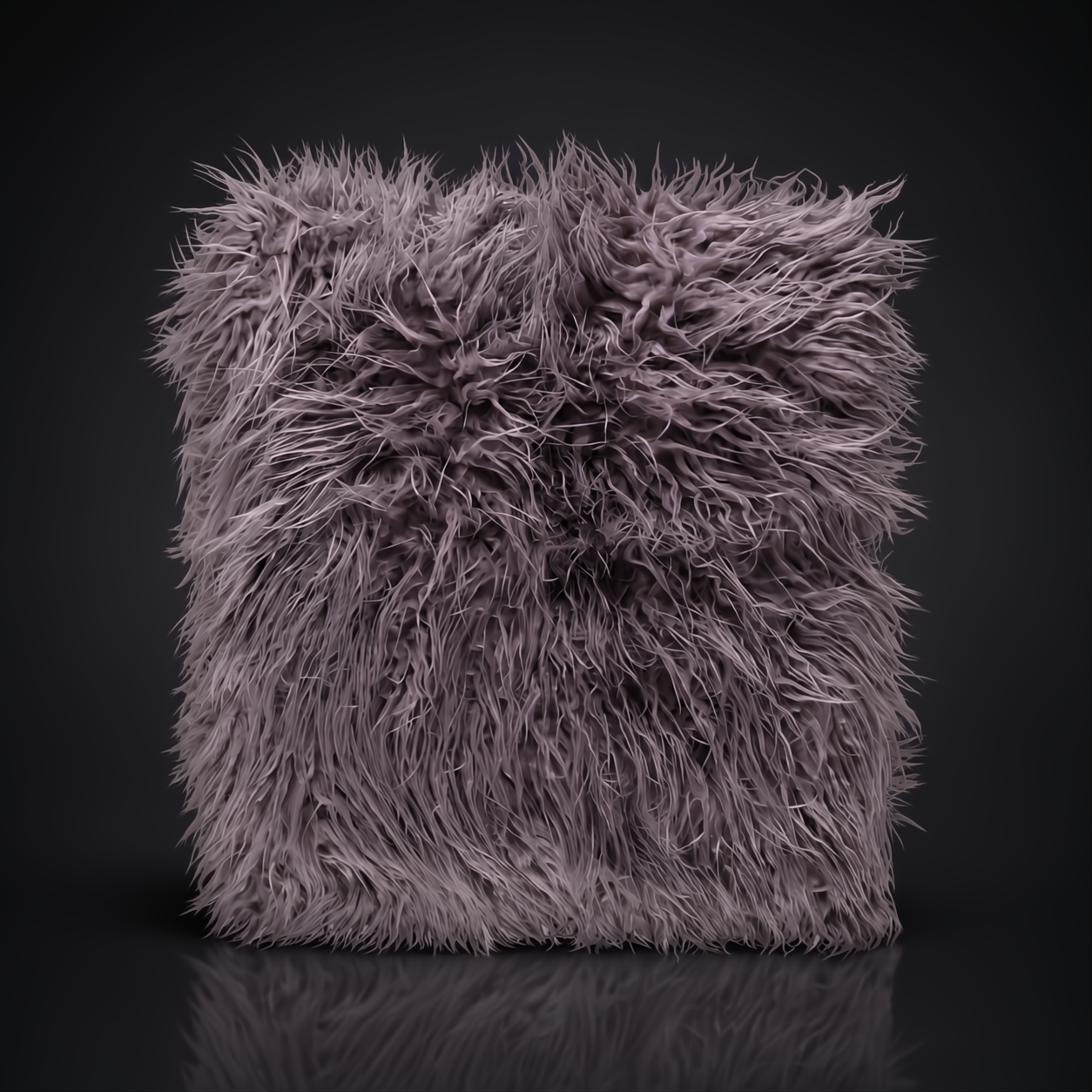Surya Kharaa Throw, a plush, shaggy purple-grey faux fur blanket with a soft, woven texture.