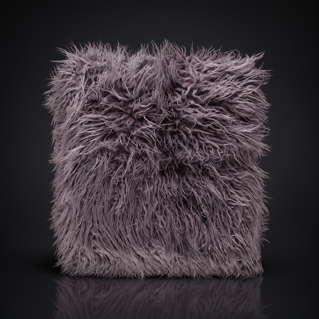 Surya Kharaa Throw, a plush, shaggy purple-grey faux fur blanket with a soft, woven texture.