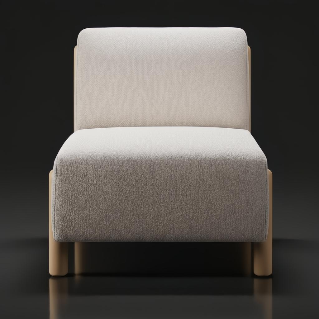 White Surya Kenwood accent chair with 100% polyester upholstery and brown rubber wood base.