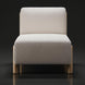 White Surya Kenwood accent chair with 100% polyester upholstery and brown rubber wood base.