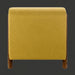 Surya Kenwood accent chair with yellow polyester upholstery and dark brown rubber wood base.