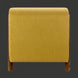 Surya Kenwood accent chair with yellow polyester upholstery and dark brown rubber wood base.