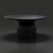 Surya Koben 60" round black brushed mango wood dining table with a turned base.