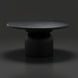 Surya Koben 60" round black brushed mango wood dining table with a turned base.